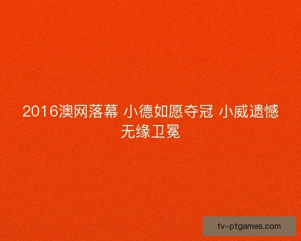 2016澳网落幕 小德如愿夺冠 小威遗憾无缘卫冕